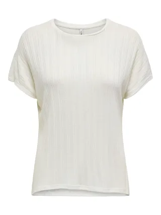 ONLY - ONLIRINA S/S O-NECK TOP JRS NOOS Cloud Dancer - Gr. - L