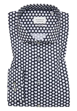 ETERNA - Hemd Satingewebe Langarm navy - Gr. - 43/Langarm - 65cm