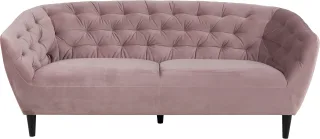 ACTONA GROUP 3-Sitzer "Ria Couch, Sofa," Samtstoff, Massivholz-Beine, Taschenfederkern, Tufting, mit Armlehnen