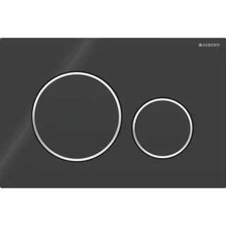 Geberit Betätigungsplatte Sigma20, schwarz hochglanz / glanzchrom / schwarz hochglanz 115882KM1