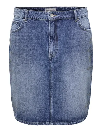 ONLY CARMAKOMA - CARSTELLA RHINESTONE SHORT SKIRT DNM light blue denim - Gr. - 44