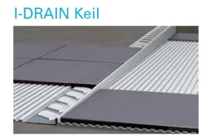 I-DRAIN Keil rechts 1,48 m, Edelstahl, gebürstet,h1 12,5mm,h2 32mm ID755125R