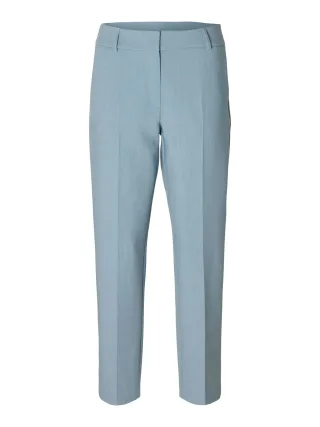 SELECTED WOMEN - SLFRITA-RIA MW CROPPED PANT MEL NOOS dusty blue - Gr. - 38