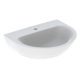 Geberit Renova Waschtisch, 60x48cm mit Hahnloch mittig, ohne Überlauf., weiss, 500599011 500599011