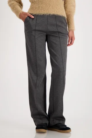 monari - Hose mit Schriftband anthra melange - Gr. - 44