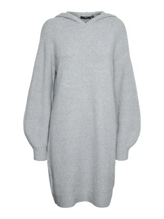 VERO MODA - VMDOFFY HOODIE LS SHORT DRESS GA NOOS light grey melange - Gr. - L