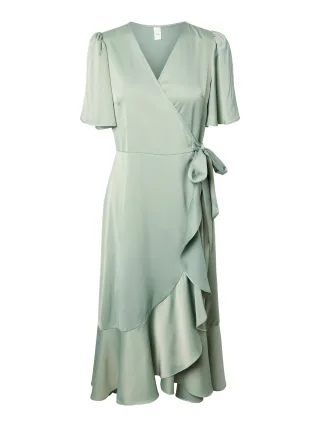 Y.A.S - YASTHEA 2/4 MIDI WRAP DRESS S. NOOS Green Milieu - Gr. - 36