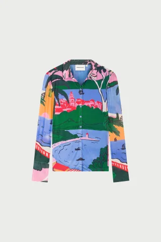 Fabienne Chapot - Kevis Blouse marina blue/evergreen - Gr. - XS