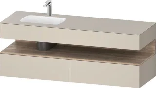 Duravit Qatego Einbauwaschtisch mit Konsolenwaschtischunterbau Taupe Supermatt 1600x500x600 mm - QA4 QA4795055830000