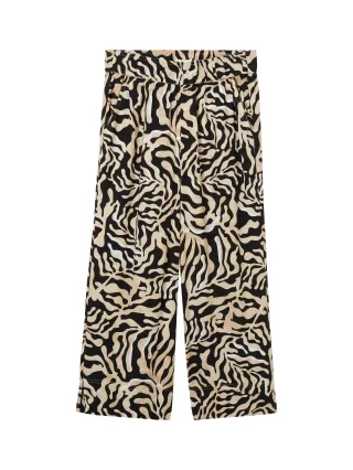Tom Tailor - Culotte Hose mit Livaeco by Birla Cellulose™ black cut palmtree design - Gr. - 34/26