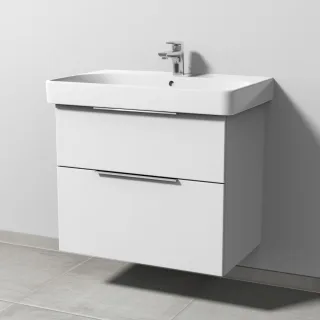 Sanipa 3way Waschtischunterbau zu Geberit Smyle Square Waschtisch mit 2 Auszügen, Weiß-Soft UM67243