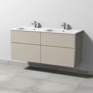 Sanipa 3way Waschtischunterbau zu Geberit Renova Plan Slim Waschtisch mit 4 Auszügen, Kaschmir-Matt BP6891U