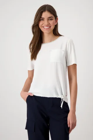 monari - Blusenshirt mit Brusttasche off-white - Gr. - 36