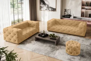 Home affaire 3-Sitzer "FOLLINA" 3-Sitzer Sofa mit klassischer Chesterfield-Knopfheftung