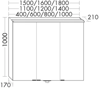 Burgbad Spiegelschrank rc40 1000x600x170 Schilf Hochglanz, SPTL060RF4517 SPTL060RF4517