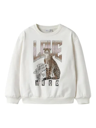 NAME IT - NKFBEO LS NREG SWEAT BRU BOX Cloud Dancer - Gr. - 158/164