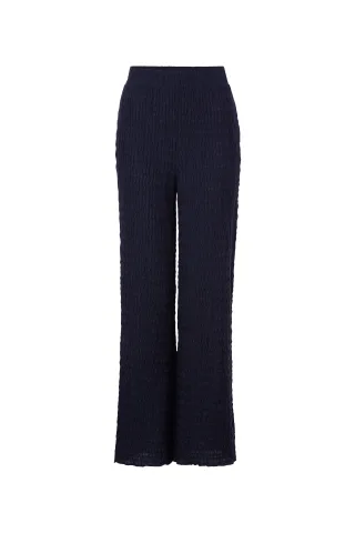Rich & Royal - Crinkled straight leg pants midnight blue - Gr. - S
