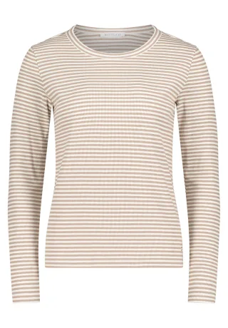 Betty & Co - Streifenshirt taupe/cream - Gr. - S