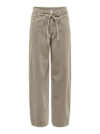 ONLY - ONLGIANNA-SILLA MW ST BELT PANT PNT NOOS Crockery - Gr. - 28/32