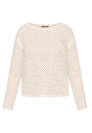 Betty Barclay - Lochstrick-Pullover beige - Gr. - 48