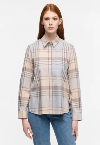 ETERNA - Bluse Flanell Langarm silber - Gr. - 46/Langarm