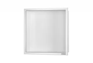 ESS BOX 10 Weiß Wandnische 30x30x10 cm mit Rahmen Poliert, inkl. Rohbauset, BOX-30x30x10-PW BOX-30x30x10-PW
