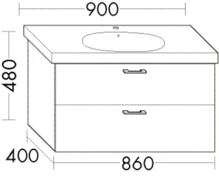Burgbad Waschtischunterschrank Sys30 PG4 Sana 480x860x400 Weiß Ultramatt, WVZI086F5765 WVZI086F5765