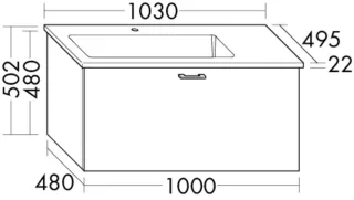 Burgbad Keramik Waschtisch-Set Sys30 PG1 Aqua Eiche Dekor Urban/Schwarz Matt, SGRI103F5327C0038 SGRI103F5327C0038