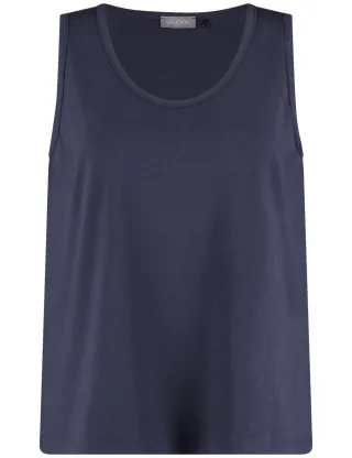 SAMOON - Basic Top blau - Gr. - 48