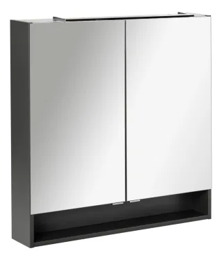 Fackelmann LUNA Spiegelschrank 80x80x15,5 2T/Ablage Anthrazit, 87218 87218