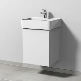 Sanipa 3way Waschtischunterbau zu Laufen VAL Waschtisch mit 1 Tür, Weiß-Soft SM81943