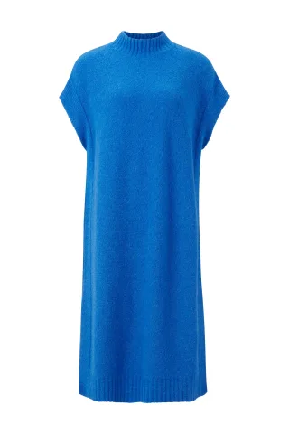Rich & Royal - dress mock neck palace blue - Gr. - S
