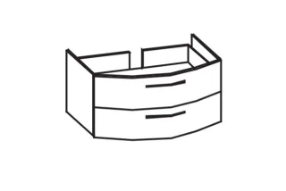 Artiqua 215 Waschtischunterschrank für MMWT, Sangallo Grau quer, 215-WU2L-1-10-7152-432 215-WU2L-1-10-7152-432