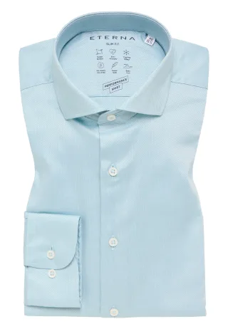 ETERNA - Performance Shirt Natté-Stretch Langarm grün - Gr. - 39