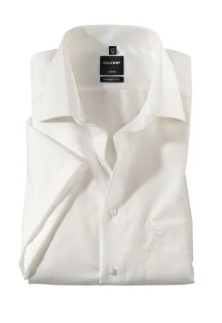 OLYMP - Modern fit: Kurzarmhemd beige - Gr. - 39