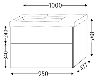 Sanipa WTU mit Auszügen für Becken links 3way (BP503) 588x950x477 Marine-Matt, BP5031R BP5031R
