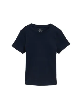 Tom Tailor - T-Shirt mit Rundhalsausschnitt sky captain blue - Gr. - S
