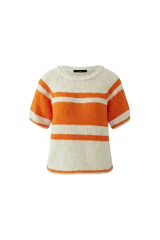 Oui - Pullover dk orange pin - Gr. - 34