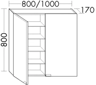 Burgbad Hängeschrank rc40 System PG2 800x1000x170 Eiche Schwarz, OSCG100F4106 OSCG100F4106