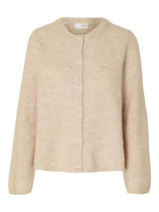 SELECTED WOMEN - SLWLULU NEW LS KNIT CARDIGAN NOOS Birch - Gr. - XL