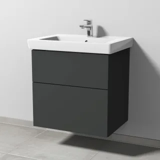 Sanipa 3way Waschtischunterbau zu Villeroy & Boch Subway 2.0 Waschtisch mit 2 Auszügen, Graphit-Matt SP6131B