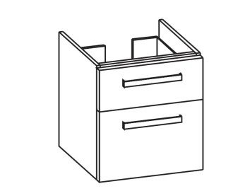 Artiqua 413 Waschtischunterschrank für iCon 124150 Castello Eiche quer NB, 413-WU2L-3-K07-7136-426 413-WU2L-3-K07-7136-426