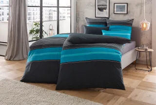 OTTO home Bettwäsche "Circle" 2 Stk. Bettwäsche aus Baumwolle mit Streifen-Design, moderne Bettwäsche