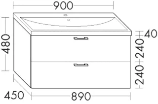 Burgbad Waschtischunterschrank Sys30 PG2 Echo 480x890x450 Tectona Dekor Zimt, WVAJ089F3424 WVAJ089F3424