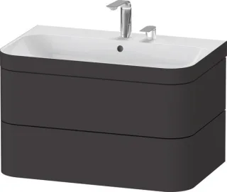Duravit Happy D.2 Plus c-bonded Set wandhängend Graphit Supermatt 775x490x480 mm - HP4637E8080 HP4637E8080