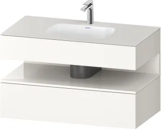 Duravit Qatego Einbauwaschtisch mit Konsolenwaschtischunterbau Weiß Supermatt 1000x550x600 mm - QA47 QA4786022840000