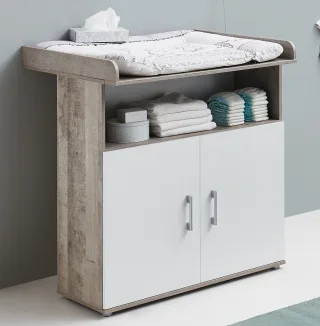 arthur berndt Babyzimmer-Komplettset "Jugendzimmer-Set "Kilian" 4-teilig" 4 Stk. tlg. Platinum Oak/ Weiß Nachbildung