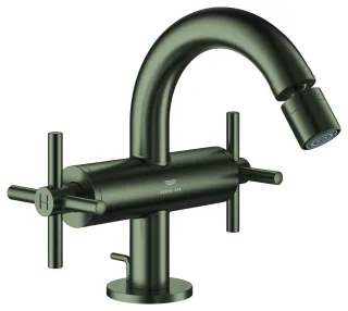 GROHE 2-Griff-Bidetarmatur Atrio 24353 Kreuz-Griff satin graphite, 24353MG0 24353MG0