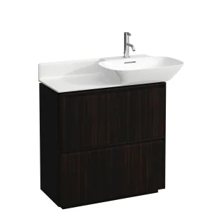 LAUFEN Waschtischunterschrank BASE 348x769x768 bodenst. 2Schubl Griff schwarz f.WT H813301/2 ulme du H4030041102631