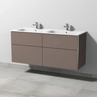 Sanipa 3way Waschtischunterbau zu Geberit Renova Plan Slim Waschtisch mit 4 Auszügen, Taupe-Matt BP6891T